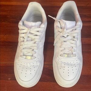 Size 9 Nike Air Force 1 Low Top White Sneakers